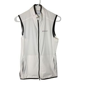 Dunning Golf Women’s Full 2 Way Zip White Vest With Pockets Light Weight, Size S